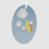 Baby-Lamm, Mond und Wolken Ornament (Vorderseite)