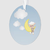 Baby-Lamm, Mond und Wolken Ornament (Vorderseite)