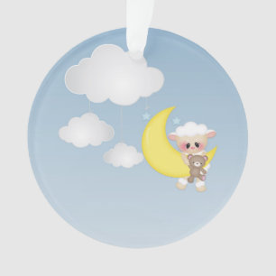 Baby-Lamm, Mond und Wolken Ornament