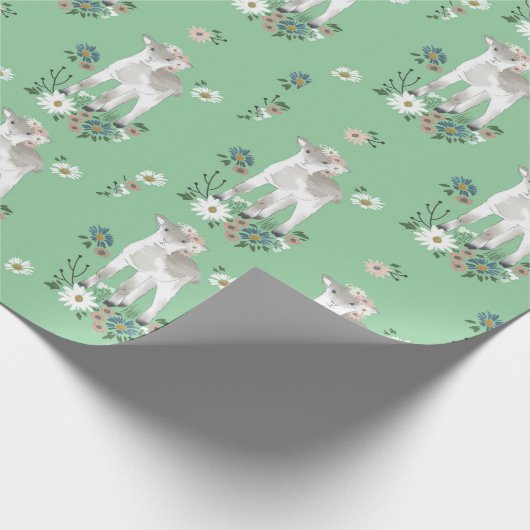 Baby-Lamm-Packpapier Geschenkpapier (Ecke)