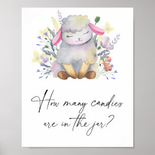 Baby lamm - raten Sie, wie viele Bonbons Poster