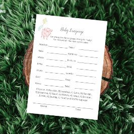 Baby Language Baby Sprinkle Game Card