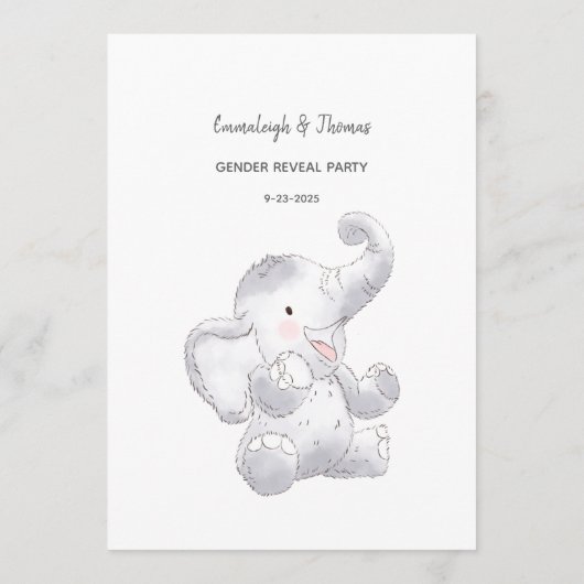 Baby Language Game Modern Baby Elephant Card Programm (Rückseite)