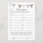 Baby Language Game Modern Baby Elephant Card Programm (Vorderseite)