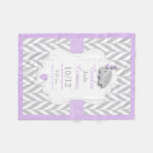 Baby Lavendel Elephant Birth Keepake Design Fleecedecke (Vorderseite (Horizontal))