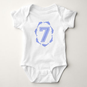 Baby lernt Nr. 7 im Blau Baby Strampler