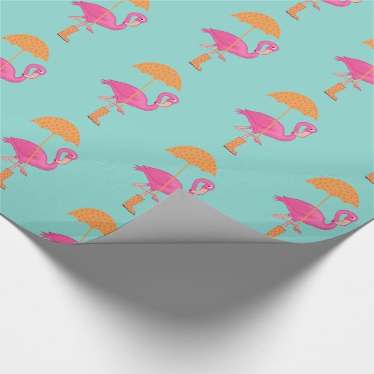 BABY Let's Flamingle Pink Flamingo Dusche Party Geschenkpapier (Ecke)