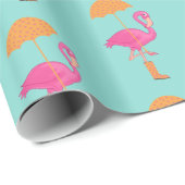 BABY Let's Flamingle Pink Flamingo Dusche Party Geschenkpapier (Rolleneckpunkt)