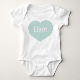 Baby Liam White Blue Heart Baby Bodysuit Baby Strampler