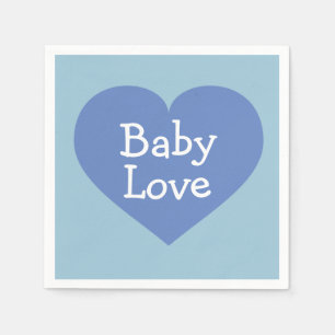 Baby Liebe Baby Blue Heart Serviette