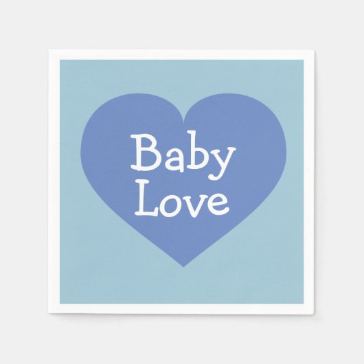 Baby Liebe Baby Blue Heart Serviette (Vorderseite)