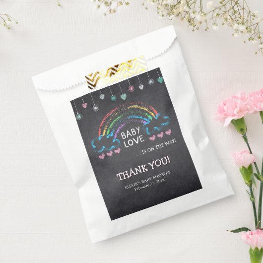 Baby Liebe Chalkboard Herz & Rainbow Baby Dusche Geschenktütchen (Versiegelt)
