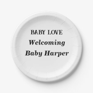 Baby Liebe Dusche Teller - Individuelle Name Party