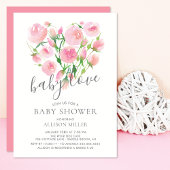 Baby Liebe Floral Heart Girl Babydusche Einladung