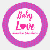 Baby Liebe Heart Baby Dusche Runder Aufkleber (Vorderseite)