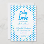 Baby Liebe Heart Boy Babydusche Einladung (Vorderseite)
