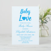 Baby Liebe Heart Boy Babydusche Einladung (Stehend Vorderseite)