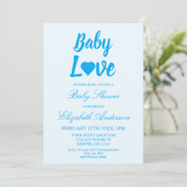 Baby Liebe Heart Boy Babydusche Einladung
