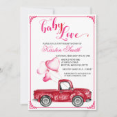 Baby Liebe Herzballoons Kinderdusche Einladung (Vorderseite)