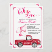 Baby Liebe Herzballoons Kinderdusche Einladung (Vorne/Hinten)