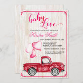 Baby Liebe Herzballoons Kinderdusche Einladung (Vorne/Hinten)