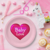 Baby Liebe Hot Pink Herz Pappteller (Party)
