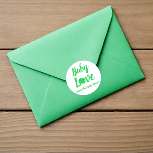 Baby Liebe Kleeblatt Babydusche Runder Aufkleber