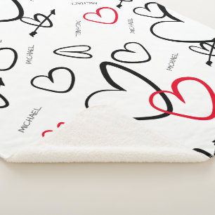 Baby Liebe Personalisiert Name Herz Pattern Baby Sherpadecke