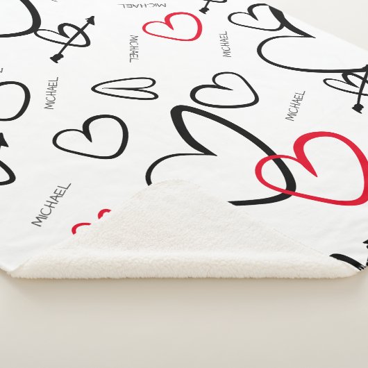 Baby Liebe Personalisiert Name Herz Pattern Baby Sherpadecke (3/4)