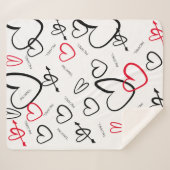 Baby Liebe Personalisiert Name Herz Pattern Baby Sherpadecke (Vorderseite (Horizontal))