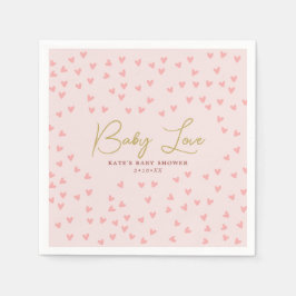 Baby Liebe Pink Hearts Girl Babydusche Serviette