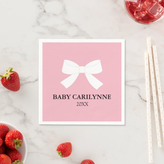 BABY Liebe Rosa Dusche Personalisiert Napkins Serviette (Beispiel)