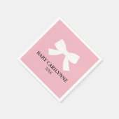 BABY Liebe Rosa Dusche Personalisiert Napkins Serviette (Ecke)
