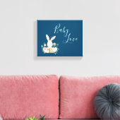 Baby Liebe Script Pink Blue Girl Woodland Animal Leinwanddruck (Insitu (Wohnzimmer))