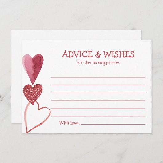 Baby Liebe Valentine Theme Kinderdusche Einladung (Vorne/Hinten)