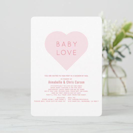 Baby-Liebe | Valentine's Day Baby Shower by Mail Einladung (Stehend Vorderseite)