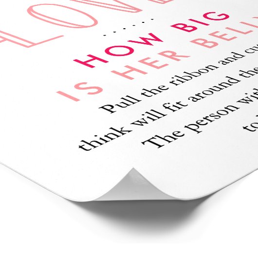 "Baby Liebe" Valentine's Day Baby Shower Game Poster (Ecke)