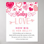 "Baby Liebe" Valentine's Day Baby Shower Game Poster (Vorne)