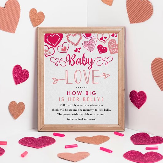 "Baby Liebe" Valentine's Day Baby Shower Game Poster