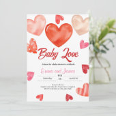 Baby Liebe Valentines Kinderdusche Einladung (Stehend Vorderseite)