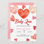 Baby Liebe Valentines Kinderdusche Einladung (Vorne/Hinten)