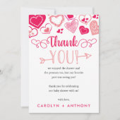 "Baby Liebe" Valentinstag Kinderdusche Dankeskarte (Vorderseite)