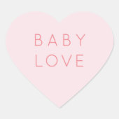 Baby-Liebe | Valentinstag Kinderdusche Rosa Herz Herz-Aufkleber (Vorderseite)