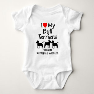 Baby Lieben Drei Bull Terrier Hunde Strampler