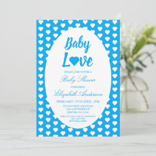 Baby Liebes Herz Junge Baby Shower Einladung