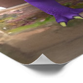 Baby Lila Dragon and Fantasy Mittelalterliche Burg Poster (Ecke)