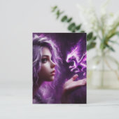 Baby Lila Dragon Postkarte (Stehend Vorderseite)
