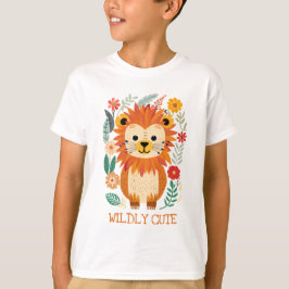 Baby Lion Colorful Blätter Blume T-Shirt