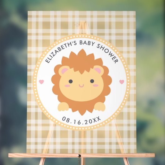 Baby Lion Cub Gender Neutral Baby Dusche Willkomme Acrylschild (Neutral)