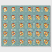 Baby Lion Cub Niedliche Kindergeburtskur Geschenkpapier (Flach)